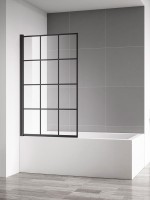 Шторка на ванну AQUAme AQM2858-L 80х140, профиль черный матовый