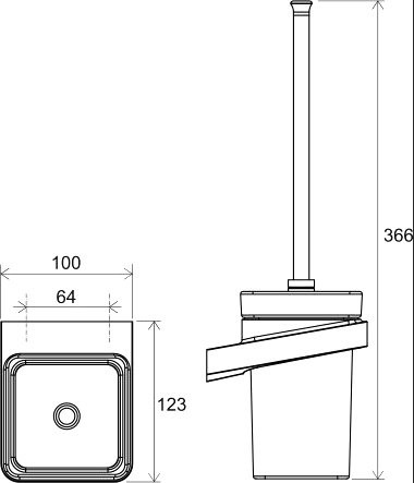 Ершик для унитаза Ravak 10° TD 410.00 матовый черный