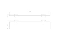 Полка под зеркало Wonzon & Woghand Graffity WW-9327-BN 60 см, стеклянная