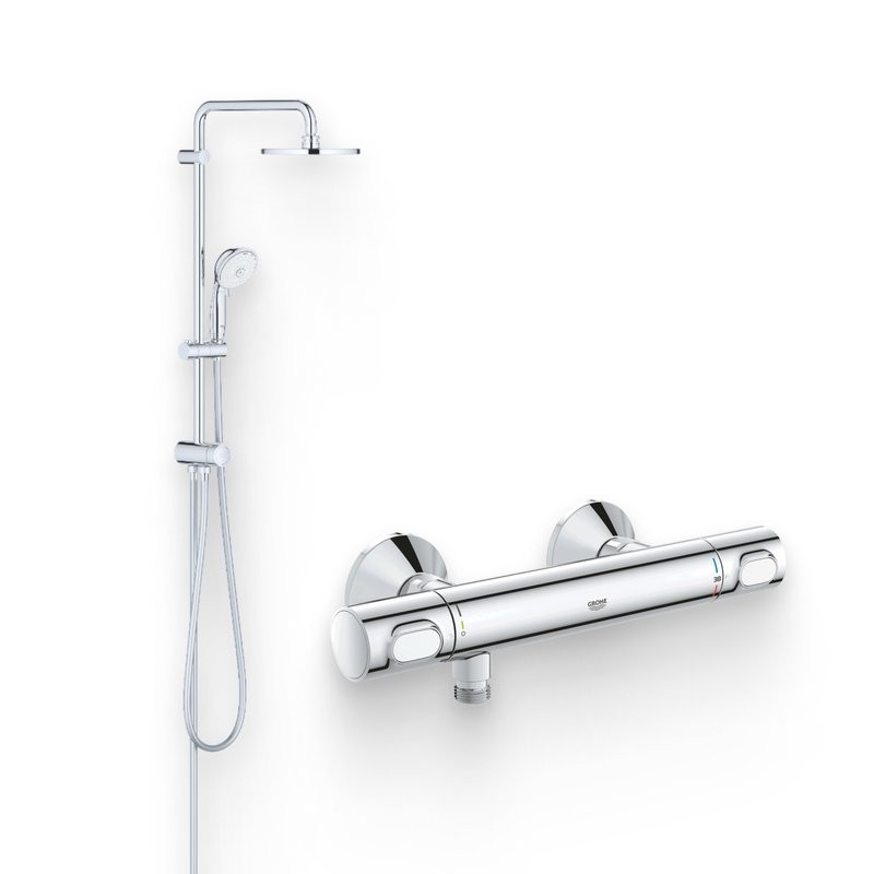 Душевой комплект Термостат Grohe Grohtherm 34793000 для душа + Стойка New Tempesta Rustic 27399002