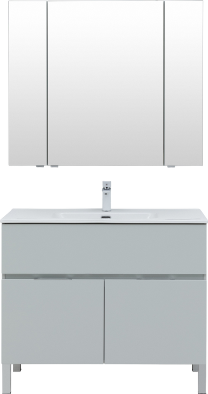 Мебель для ванной комнаты Aquanet Алвита 100 напольная, серая