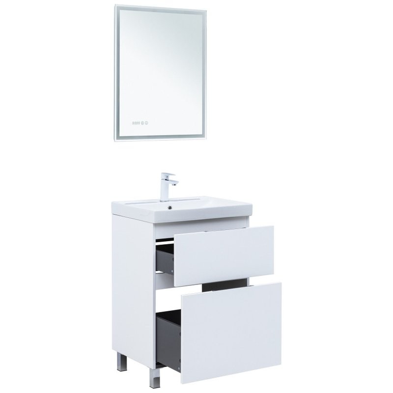 Тумба под раковину Aquanet Алвита New 60 напольная, белый матовый