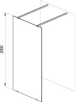 Душевая перегородка Ravak Walk-In Free 120 + кронштейн 90 см, хром 2 шт
