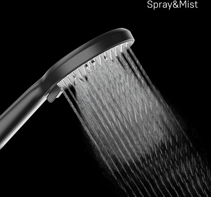 Душевая лейка Milardo Ideal Spa ILS3FBRM18 матовая черная