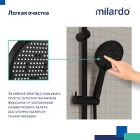 Душевая лейка Milardo Ideal Spa ILS3FBRM18 матовая черная