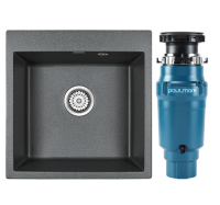 Комплект Мойка Paulmark Kante 50 PM105152-DG графит + Измельчитель Intenso Комплект Мойка Paulmark Kante 50 PM105152-DG графит + Измельчитель Intenso