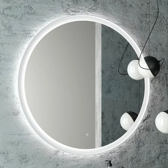 Зеркало круглое CONTINENT Planet 100, с подсветкой, белое