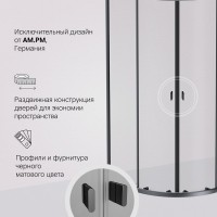 Душевой уголок AM.PM X-Joy Twin Slide W88G-205-090BT64 90x90, профиль черный