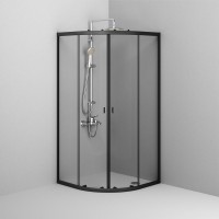 Душевой уголок AM.PM X-Joy Twin Slide W88G-205-090BT64 90x90, профиль черный