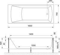 Акриловая ванна Royal Bath Vienna RB 953202 160x70 см, пристенная, белая, на ножках
