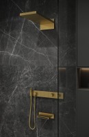 Душевой комплект Boheme Zodiac 133-2-MG термостат, С ВНУТРЕННЕЙ ЧАСТЬЮ, matt gold