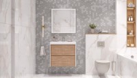 Тумба с раковиной Velvex Gesso 70.2Y дуб сонома, белая