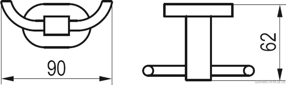 Крючок Ravak Chrome CR 100.00 глянцевый хром, на шурупах