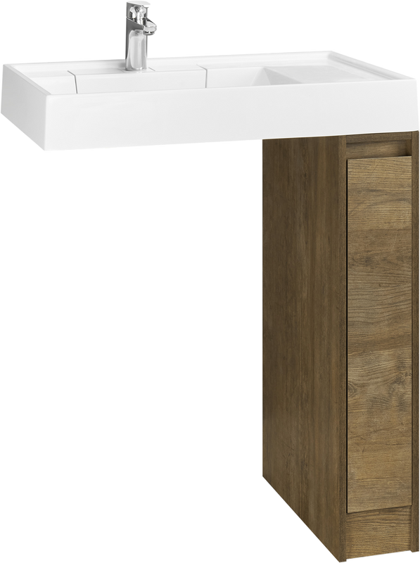 Тумба под раковину без столешницы AQUATON Лондри 20 дуб кантри, фасад дуб кантри