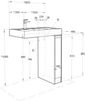 Тумба под раковину без столешницы AQUATON Лондри 20 дуб кантри, фасад дуб кантри