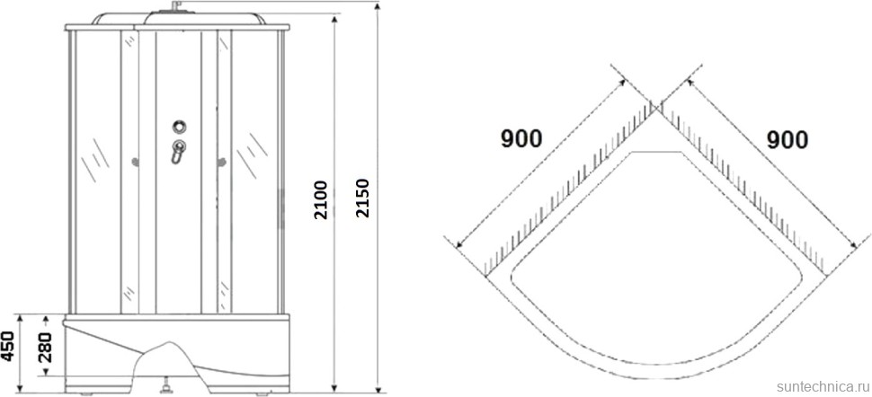 Душевая кабина Grossberg TM-709 W