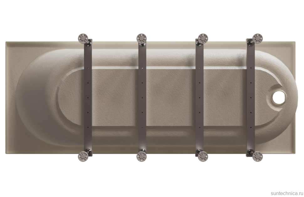 Акриловая ванна Radomir Виктория лайт Ангосто 180x70 см, встраиваемая, белая, на ножках