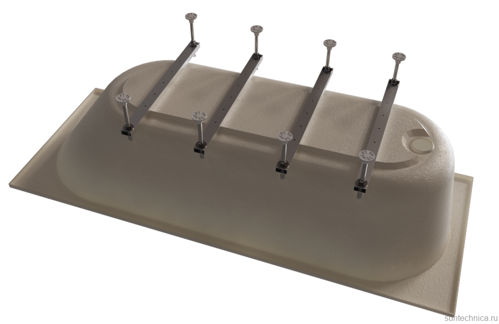 Акриловая ванна Radomir Виктория лайт Ангосто 180x70 см, встраиваемая, белая, на ножках