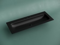 Мебельная раковина Ceramicanova Grace прямоугольная 121см с тремя отверстиями под смеситель черный матовый CN7024MB
