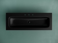 Мебельная раковина Ceramicanova Grace прямоугольная 121см с тремя отверстиями под смеситель черный матовый CN7024MB