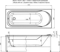 Акриловая ванна Aquanet West 00240463 170x70 см, пристенная, белая, с каркасом