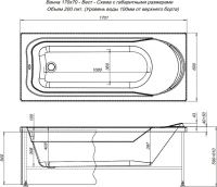Акриловая ванна Aquanet West 00240463 170x70 см, пристенная, белая, с каркасом