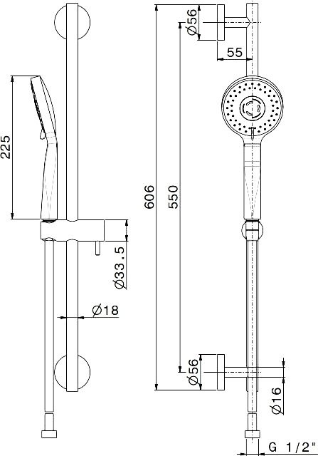 Душевой гарнитур KERAMA MARAZZI Ole 69457KM.21.018 хром