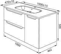 Тумба с раковиной IDDIS Edifice 100 подвесная, капучино, раковина 0101000i28