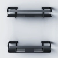 Полка AM.PM Sense L A7453222 черная, 2 шт. Полка AM.PM Sense L A7453222 черная, 2 шт.