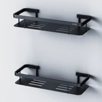 Полка AM.PM Sense L A7453222 черная, 2 шт. Полка AM.PM Sense L A7453222 черная, 2 шт.