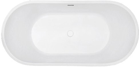 Акриловая ванна Abber AB9209 170x80 см, отдельностоящая, белая, овальная, с каркасом, со сливом-переливом