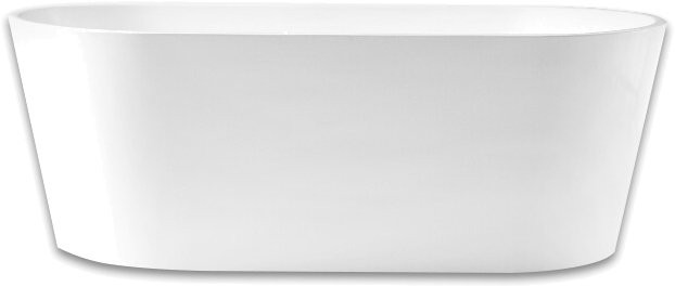 Акриловая ванна Abber AB9209 170x80 см, отдельностоящая, белая, овальная, с каркасом, со сливом-переливом