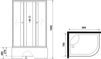 Душевая кабина Niagara Eco E90/70/40L/TN/BK 90х70 см, без крыши