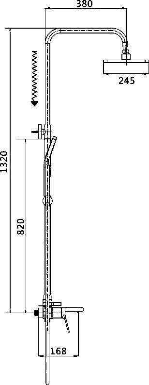 Душевая стойка Shevanik S8336H черная