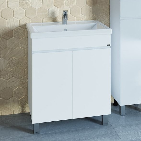 Тумба с раковиной СаНта Марс 70 напольная, с дверками