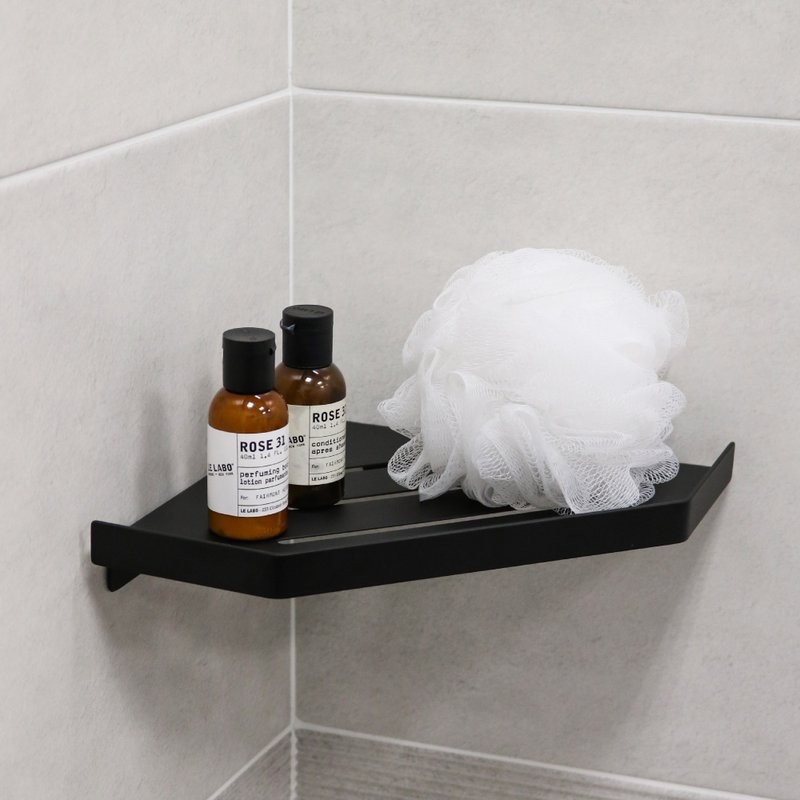 Полка Fixsen Hi-Tech FX-841B угловая, матовая черная