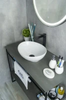 Накладная раковина GID Lago N9138 41 глянцевая белая, овальная, фаянс