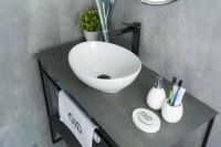 Накладная раковина GID Lago N9138 41 глянцевая белая, овальная, фаянс