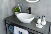 Накладная раковина GID Lago N9138 41 глянцевая белая, овальная, фаянс