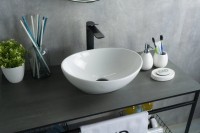 Накладная раковина GID Lago N9138 41 глянцевая белая, овальная, фаянс