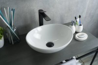 Накладная раковина GID Lago N9138 41 глянцевая белая, овальная, фаянс