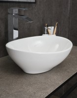 Накладная раковина GID Lago N9138 41 глянцевая белая, овальная, фаянс