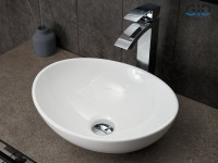 Накладная раковина GID Lago N9138 41 глянцевая белая, овальная, фаянс