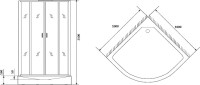 Душевая кабина Niagara Premium NG-6002-01G 100х100х210, с низким поддоном