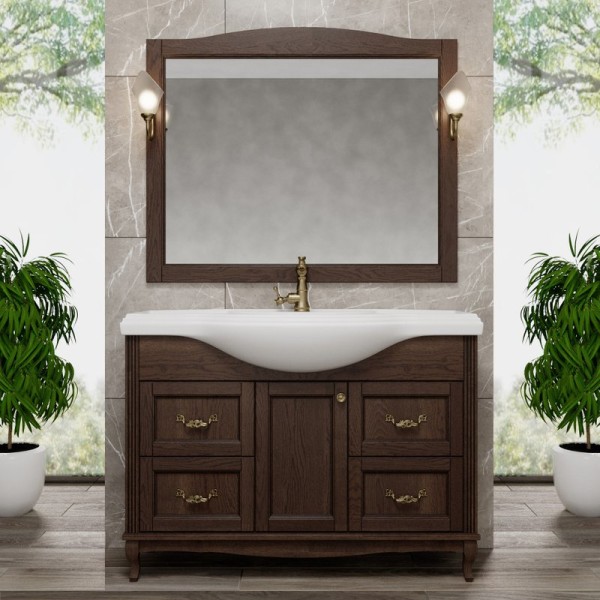 Мебель для ванной комнаты ValenHouse Эллина 120 кальяри, 4 ящика, 1 дверца, ручки бронза