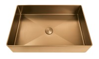 Накладная раковина AltroBagno Solido 001023 RaSp 60 матовая медь, прямоугольная, нержавеющая сталь
