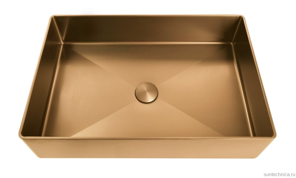 Накладная раковина AltroBagno Solido 001023 RaSp 60 матовая медь, прямоугольная, нержавеющая сталь