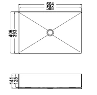 Накладная раковина AltroBagno Solido 001023 RaSp 60 матовая медь, прямоугольная, нержавеющая сталь