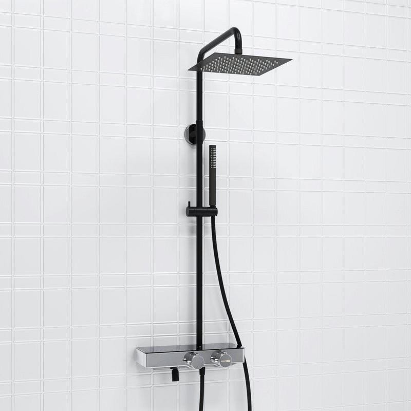 Душевая стойка Wasserkraft Abens 2000 A114.255.217.CB Thermo с термостатом, черная