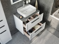 Мебель для ванной комнаты STWORKI Эстерсунд 75 белая матовая, роверелла